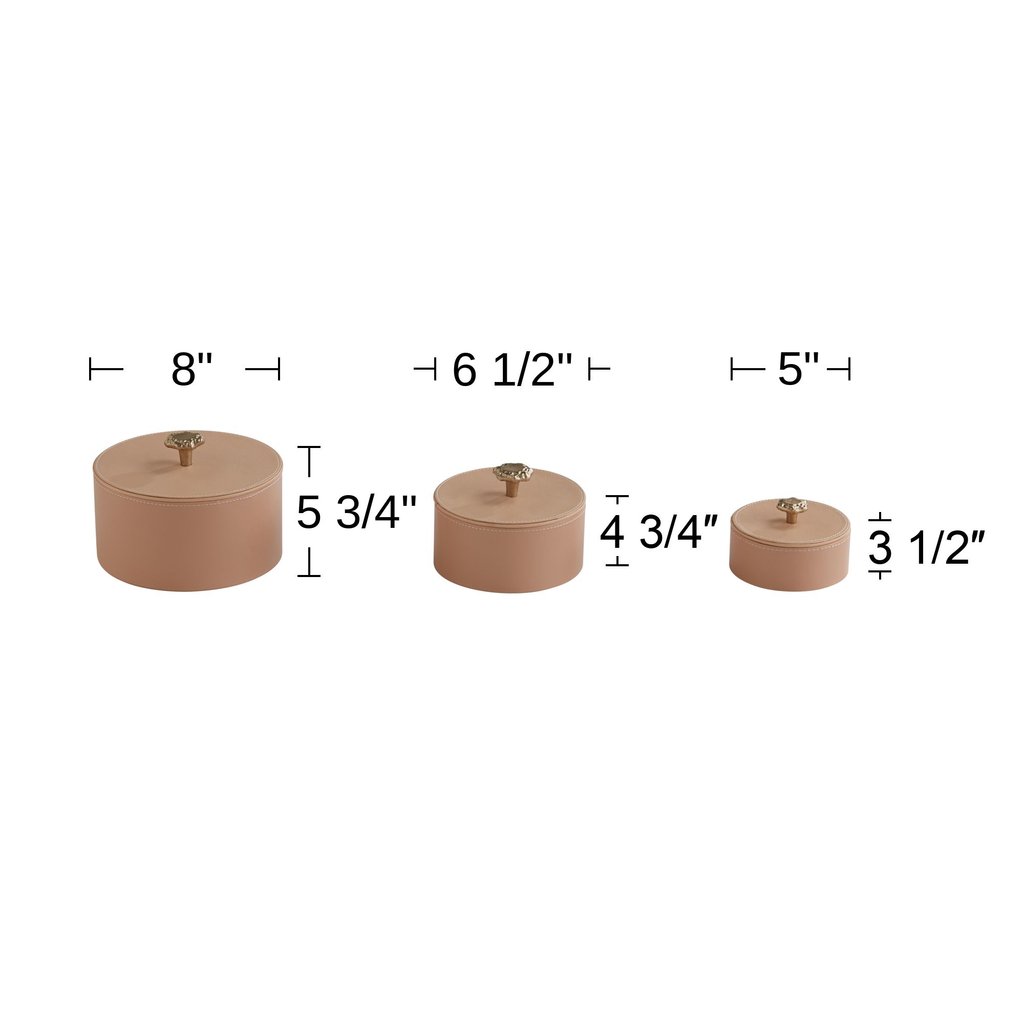Possini Euro Melba Set of 3 Peachy Beige Faux Leather Boxes with Lids in scene