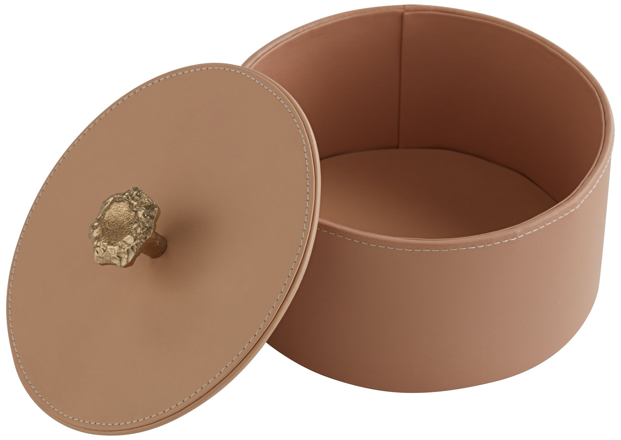 Possini Euro Melba Set of 3 Peachy Beige Faux Leather Boxes with Lids in scene