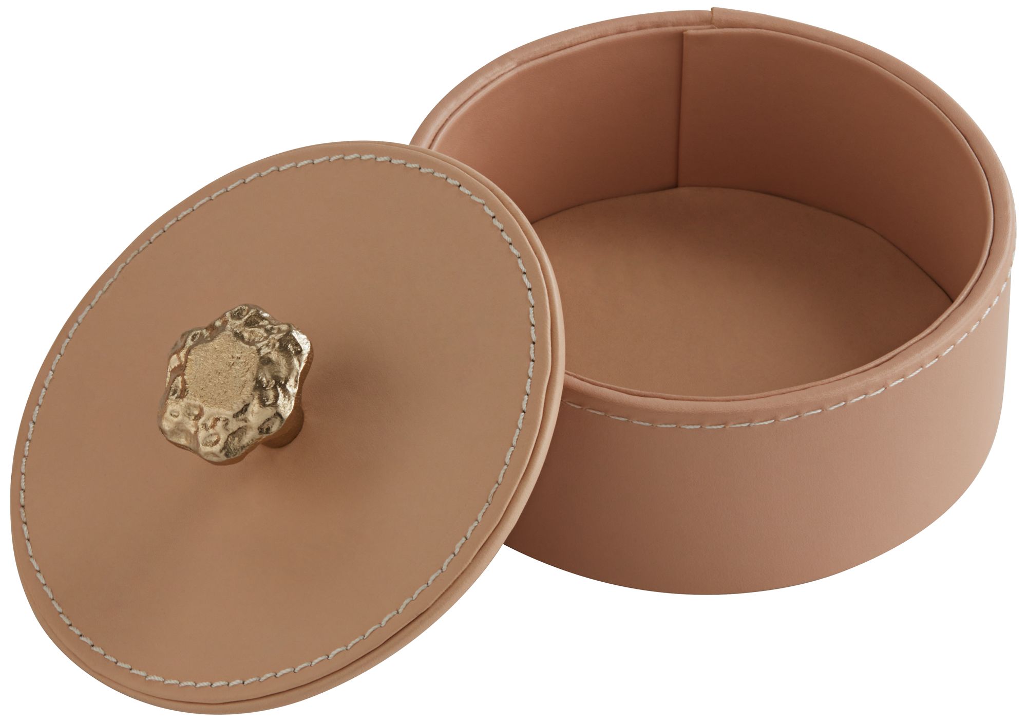 Possini Euro Melba Set of 3 Peachy Beige Faux Leather Boxes with Lids in scene