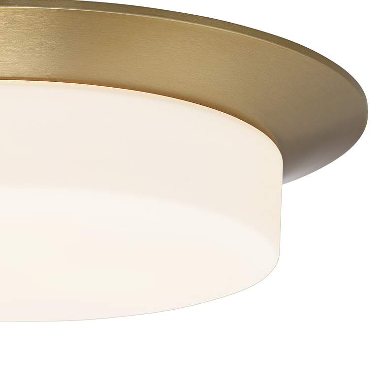 Image 3 Possini Euro Melber 14" Wide Brass and Opal Glass Modern Ceiling Light more views