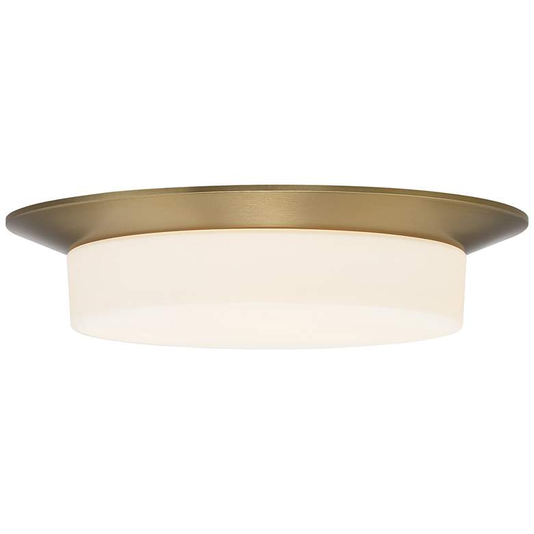 Image 4 Possini Euro Melber 14 inch Wide Brass and Opal Glass Modern Ceiling Light more views