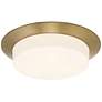 Possini Euro Melber 14" Wide Brass and Opal Glass Modern Ceiling Light