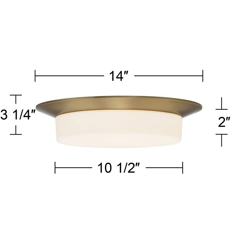 Image 6 Possini Euro Melber 14 inch Wide Brass and Opal Glass Modern Ceiling Light more views