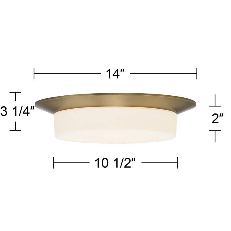 Image 6 Possini Euro Melber 14" Wide Brass and Opal Glass Modern Ceiling Light more views