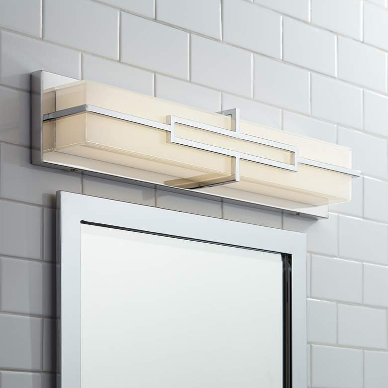 Image 1 Possini Euro Melfort 26"W Modern Chrome LED Bath Light