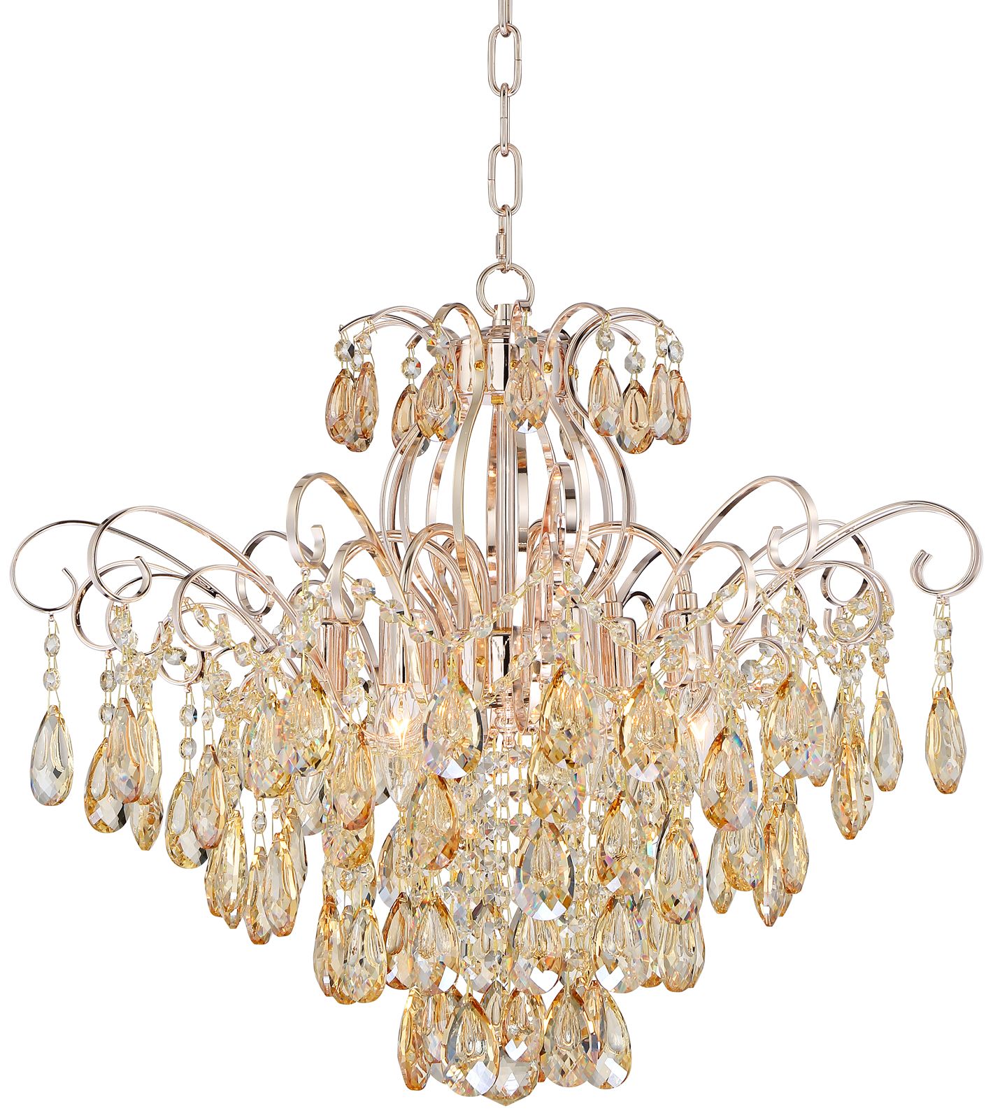 Image 2 Possini Euro Mellie 24" Champagne Gold and Crystal Chandelier