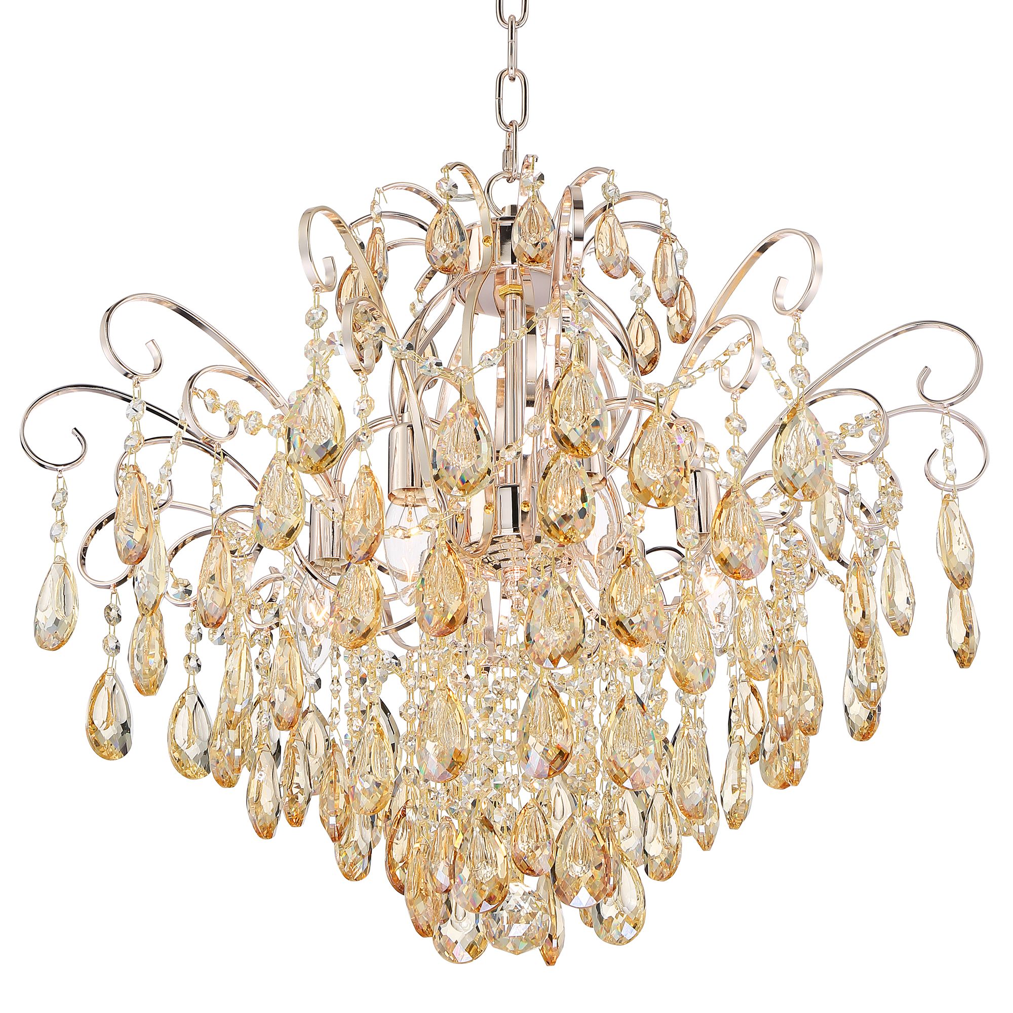 Image 7 Possini Euro Mellie 24" Champagne Gold and Crystal Chandelier more views