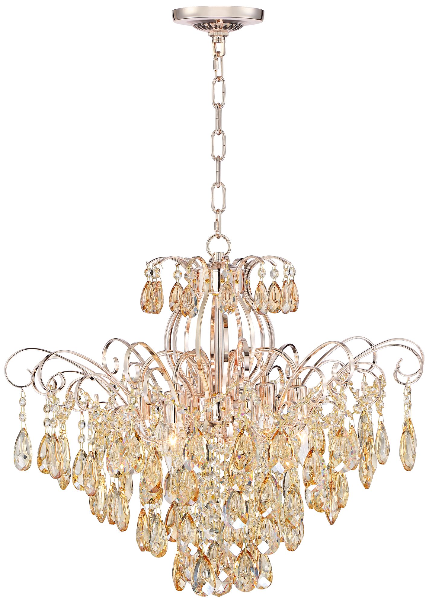 Possini Euro Mellie 24" Champagne Gold and Crystal Chandelier