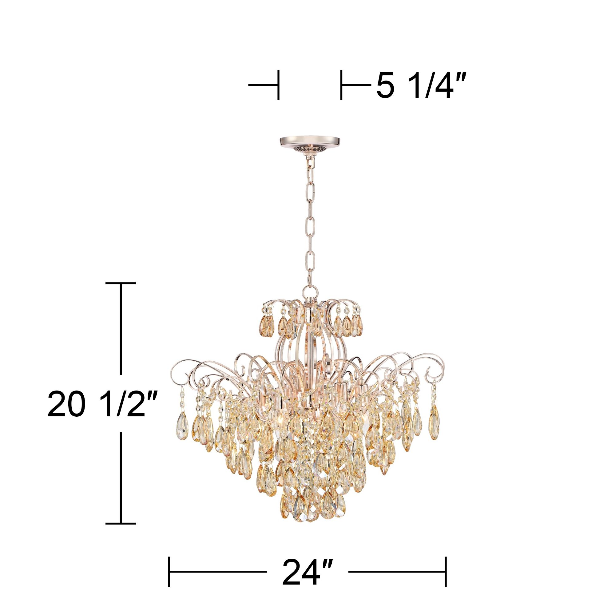 Possini Euro Mellie 24" Champagne Gold and Crystal Chandelier