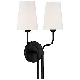 Image3 of Possini Euro Melody 19 1/2" High Black 2-Light Wall Sconce Set of 2 more views