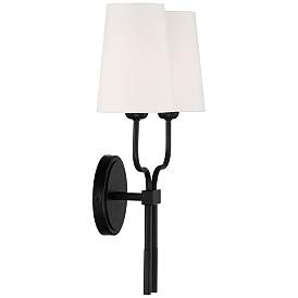 Image4 of Possini Euro Melody 19 1/2" High Black 2-Light Wall Sconce Set of 2 more views