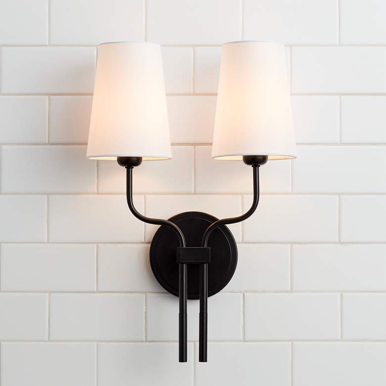 Image 5 Possini Euro Melody 19 1/2 inch High Black 2-Light Wall Sconce Set of 2 more views