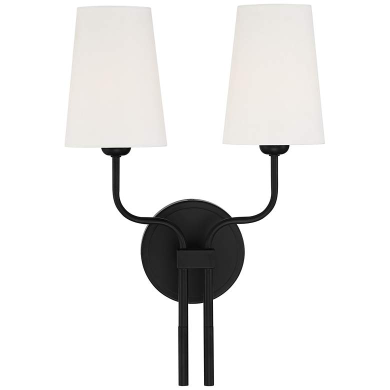 Image 2 Possini Euro Melody 19 1/2 inch High Black Metal 2-Light Wall Sconce