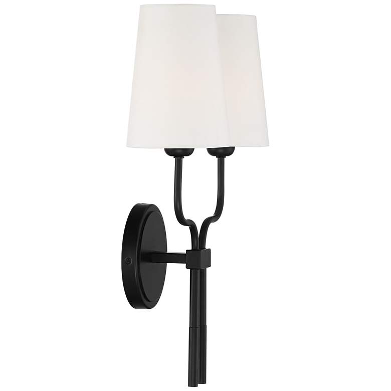 Image 6 Possini Euro Melody 19 1/2" High Black Metal 2-Light Wall Sconce more views