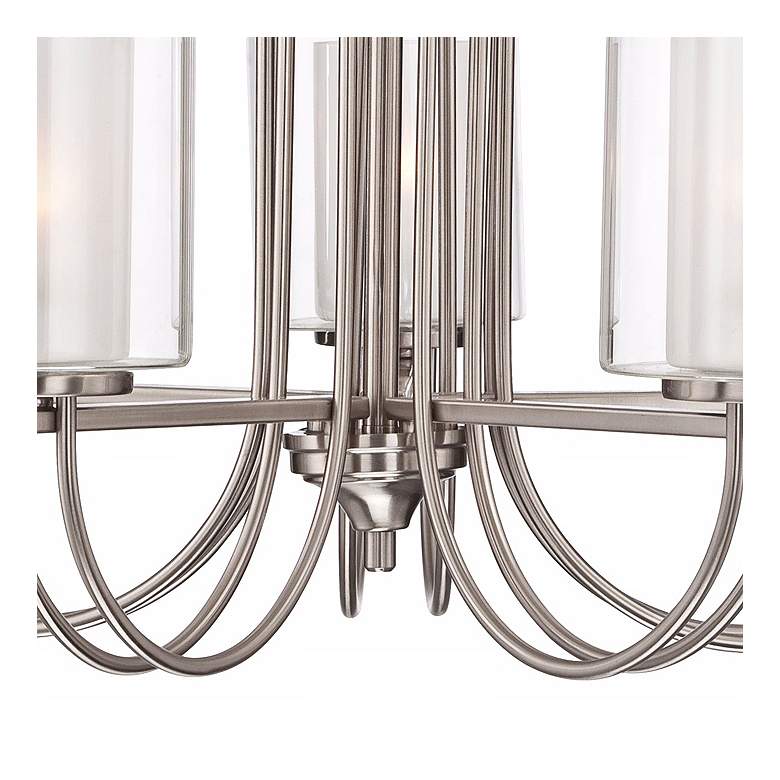 Image 4 Possini Euro Melody 26 3/4" Double Glass and Brushed Nickel Chandelier more views