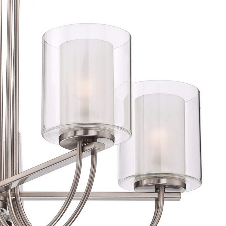 Image 5 Possini Euro Melody 26 3/4" Double Glass and Brushed Nickel Chandelier more views