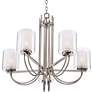Possini Euro Melody 26 3/4" Double Glass and Brushed Nickel Chandelier in scene