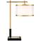Possini Euro Melrose Desk Lamp With Dual USB Ports in Warm Gold with Black