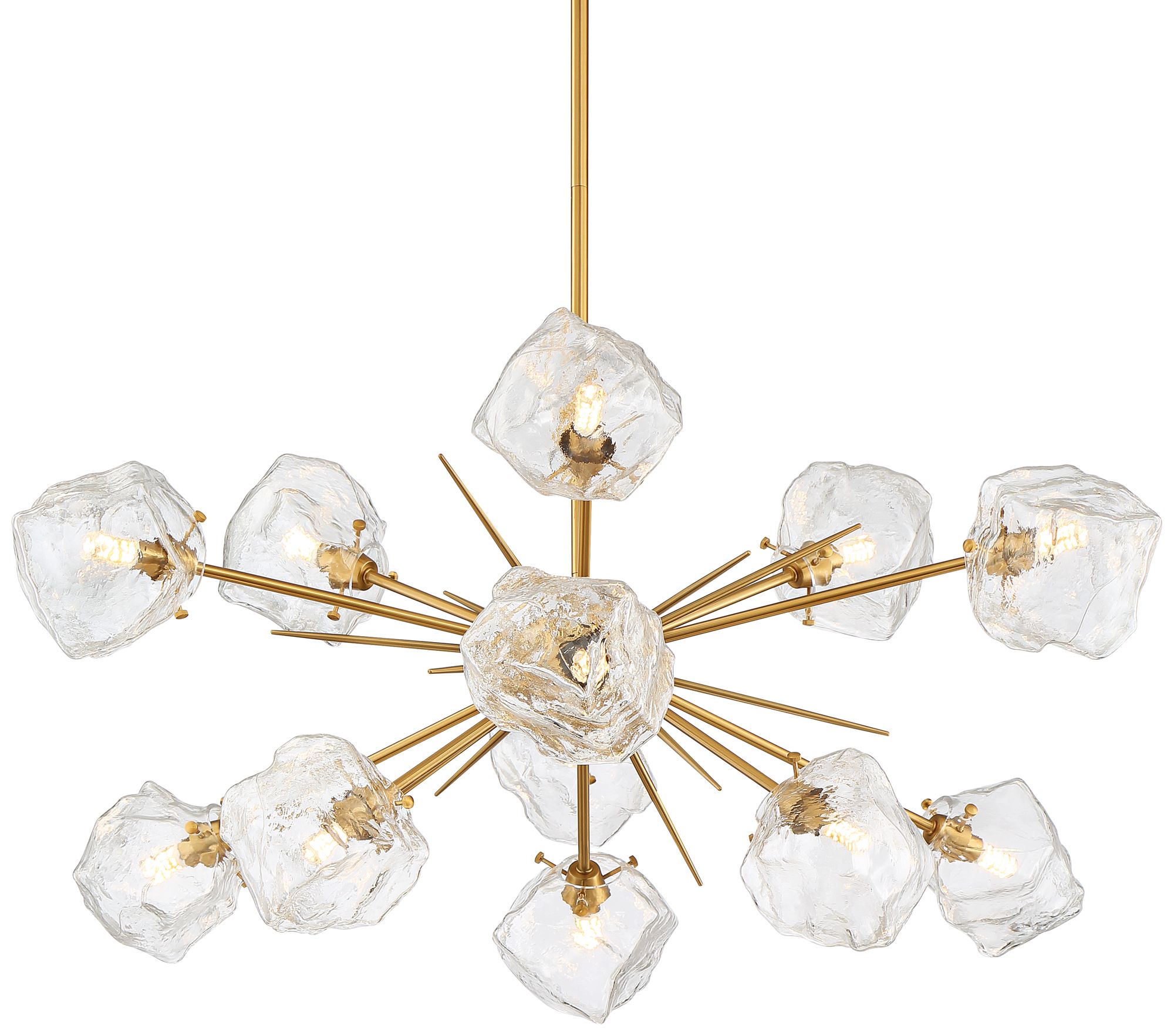 Image 3 Possini Euro Melvan 36 1/2"W Golden Bronze Ice Glass 12-Light Pendant