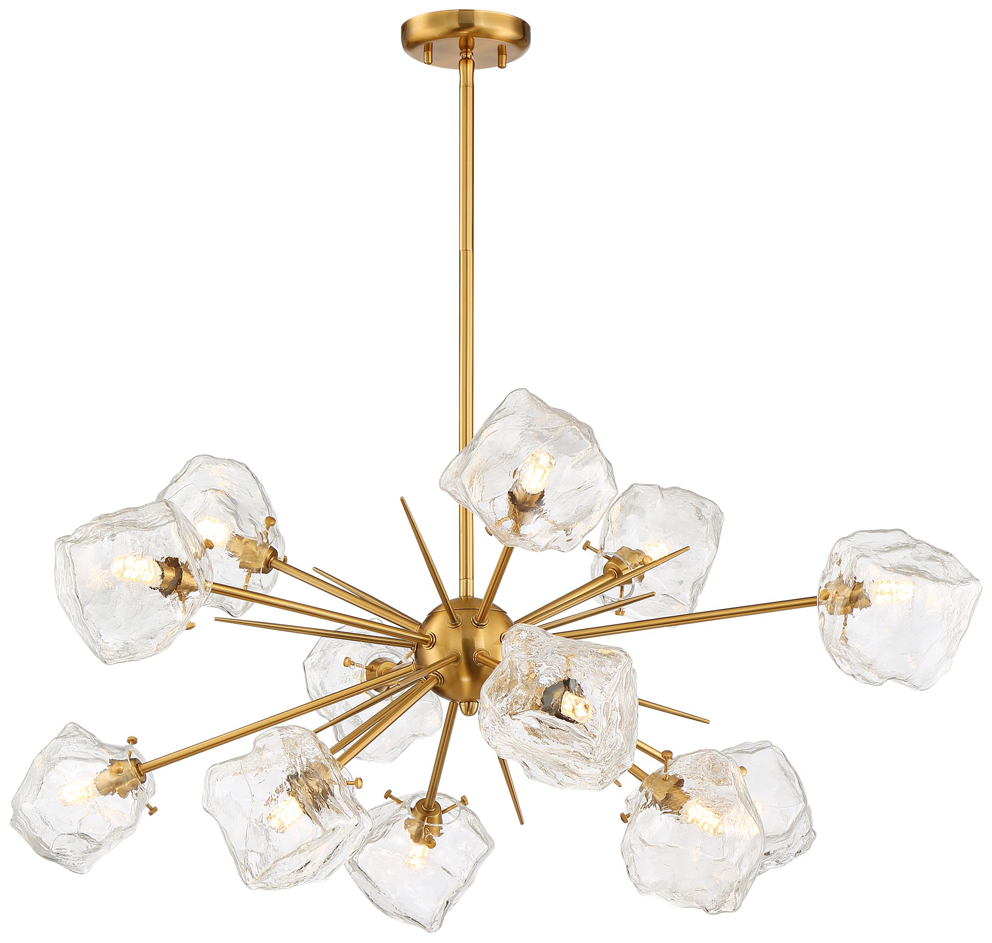 Image 6 Possini Euro Melvan 36 1/2"W Golden Bronze Ice Glass 12-Light Pendant more views