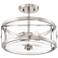 Possini Euro Memphis 13 3/4" Wide Clear Glass and Nickel Ceiling Light