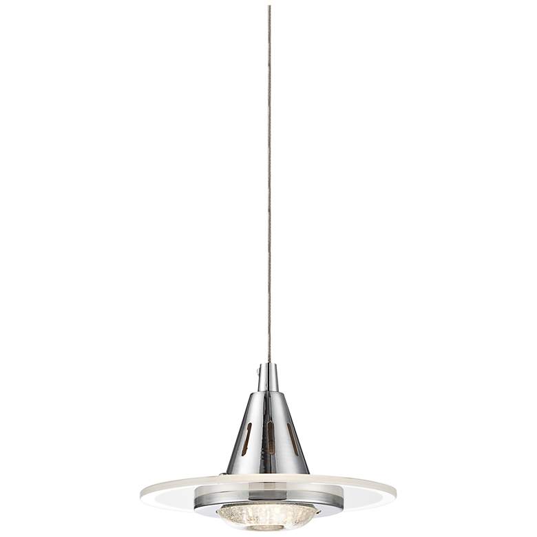 Image 2 Possini Euro Menos 6 1/4" Wide Modern Chrome LED Mini Pendant Light