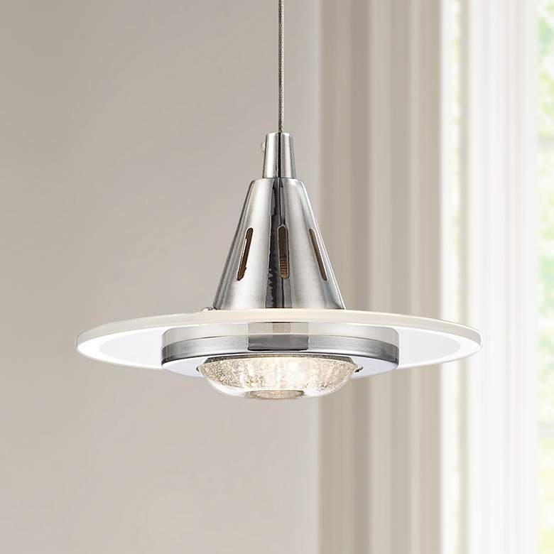 Image 1 Possini Euro Menos 6 1/4" Wide Modern Chrome LED Mini Pendant Light