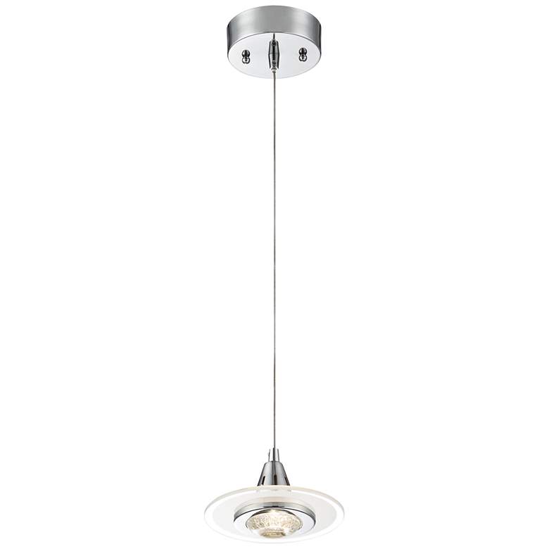 Image 6 Possini Euro Menos 6 1/4 inch Wide Modern Chrome LED Mini Pendant Light more views