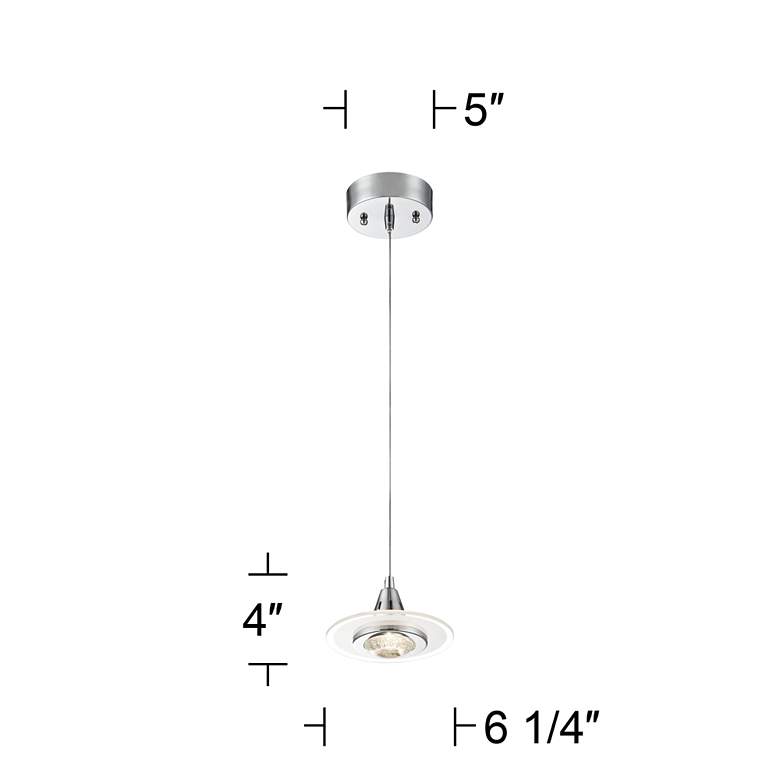 Image 7 Possini Euro Menos 6 1/4" Wide Modern Chrome LED Mini Pendant Light more views