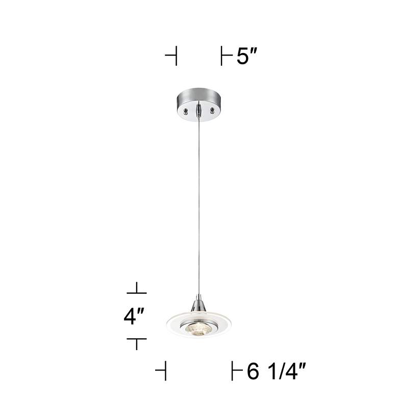 Image 7 Possini Euro Menos 6 1/4 inch Wide Modern Chrome LED Mini Pendant Light more views