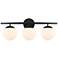 Possini Euro Mercator 24" Wide Black and Opal 3-Light Bath Light