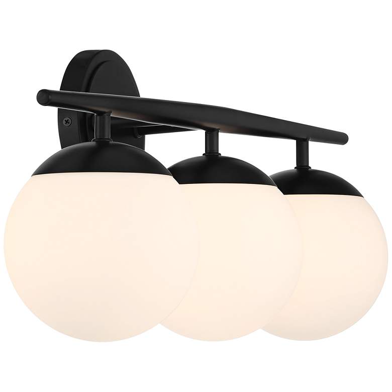 Image 7 Possini Euro Mercator 24" Wide Black and Opal 3-Light Bath Light more views