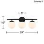 Possini Euro Mercator 24" Wide Black and Opal 3-Light Bath Light