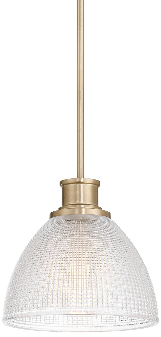 Possini Euro Meredith 10"W Brass and Vintage Glass Mini Pendant Light