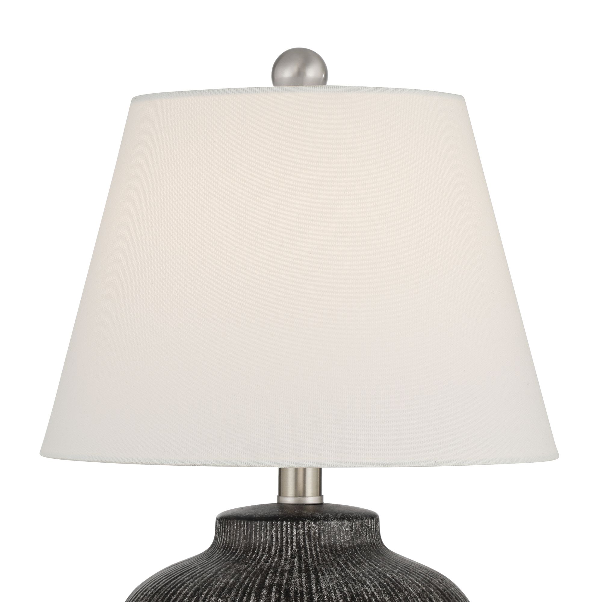 Image 3 Possini Euro Merida 16 1/4" Gray Striped Ceramic Accent Lamp Set of 2 more views