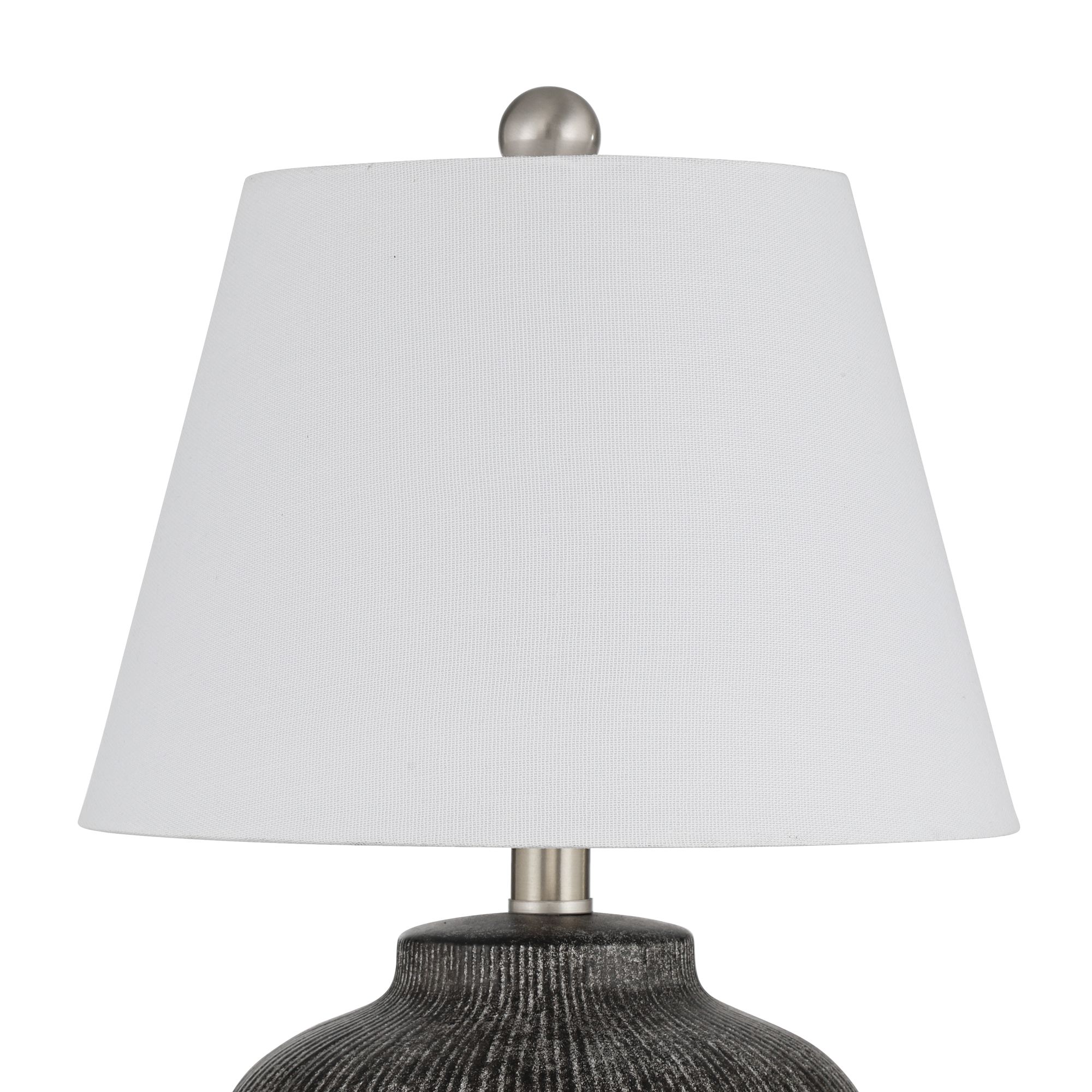 Image 4 Possini Euro Merida 16 1/4" Gray Striped Ceramic Accent Lamp Set of 2 more views