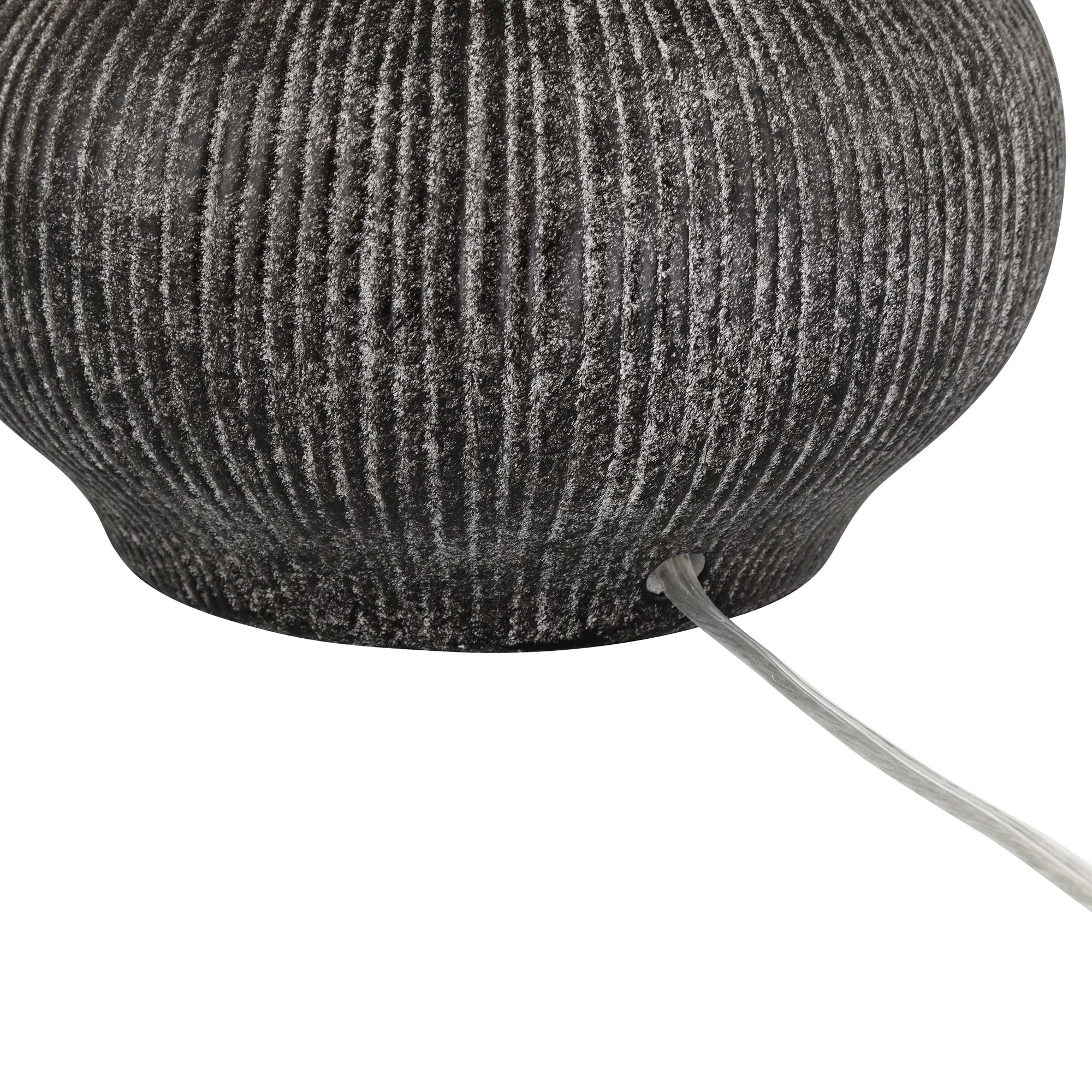 Possini Euro Merida 16 1/4" Gray Striped Ceramic Accent Lamp Set of 2