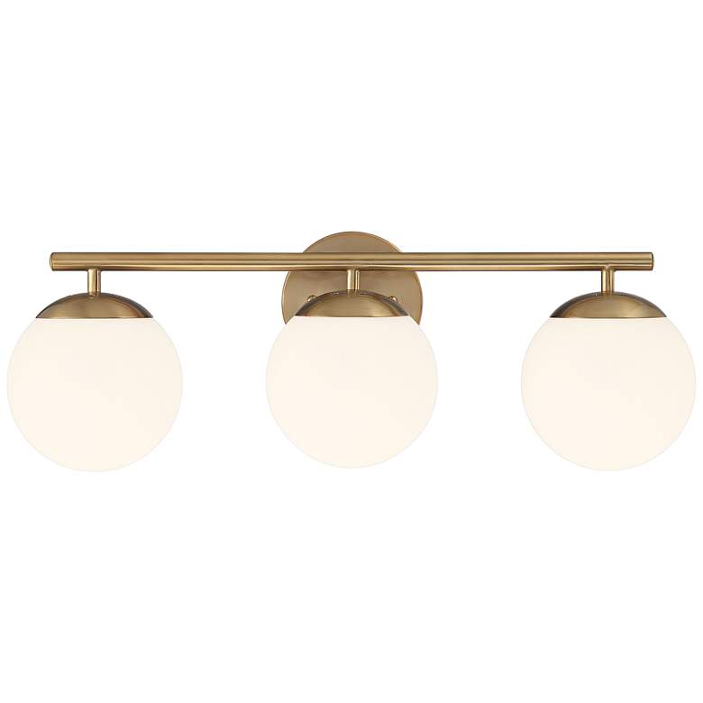 Image 2 Possini Euro Meridian 23" Wide Gold Frosted Glass 3-Light Bath Light