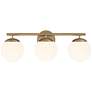 Possini Euro Meridian 23" Wide Gold Frosted Glass 3-Light Bath Light