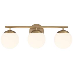 Possini Euro Meridian 23&quot; Wide Gold Frosted Glass 3-Light Bath Light