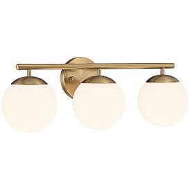 Image5 of Possini Euro Meridian 23" Wide Gold Frosted Glass 3-Light Bath Light more views