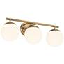 Possini Euro Meridian 23" Wide Gold Frosted Glass 3-Light Bath Light