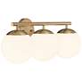 Possini Euro Meridian 23" Wide Gold Frosted Glass 3-Light Bath Light