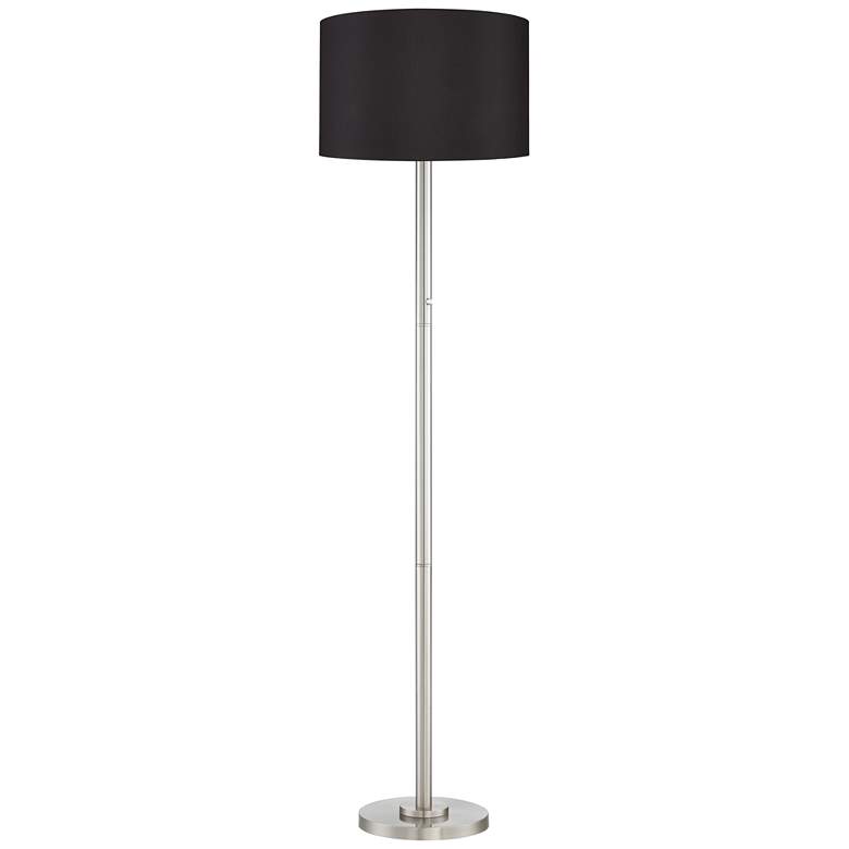 Image 2 Possini Euro Meridian 72 inch Black Shade LED Light Blaster Floor Lamp