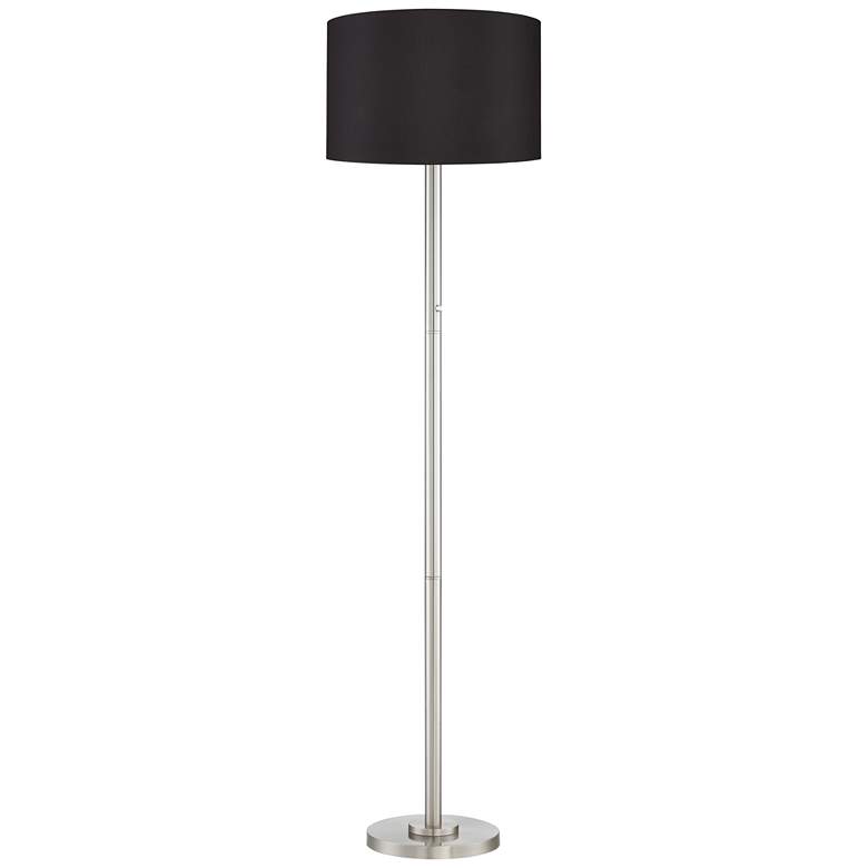 Image 2 Possini Euro Meridian 72" Black Shade LED Light Blaster Floor Lamp