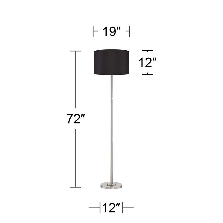 Image 6 Possini Euro Meridian 72" Black Shade LED Light Blaster Floor Lamp more views