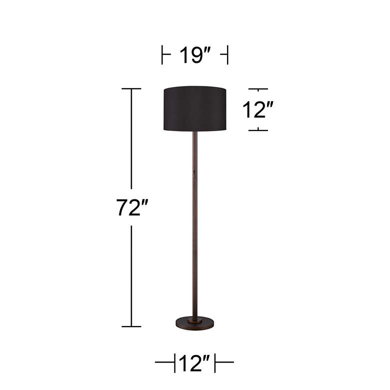 Image 6 Possini Euro Meridian 72" Bronze Black Light Blaster Floor Lamp more views