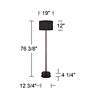 6_Possini Euro Meridian 76 3/8" Light Blaster Floor Lamp with Riser more views