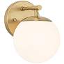 Possini Euro Meridian 8 1/2" High Gold and Frosted Glass Wall Sconce