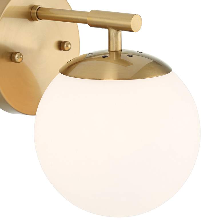 Image 3 Possini Euro Meridian 8 1/2" High Gold and Frosted Glass Wall Sconce more views